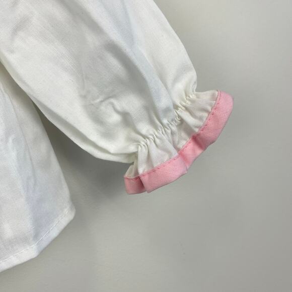 Vintage Healthtex Long Sleeve White Ruffle Blouse 18 Months USA - Picture 3 of 7